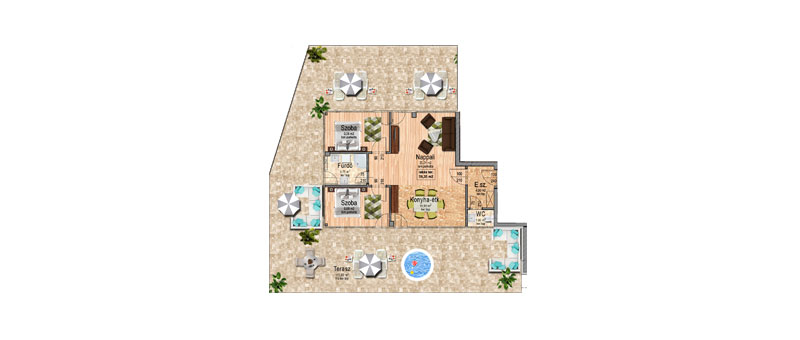 A épület, IV. emelet Penthouse 2